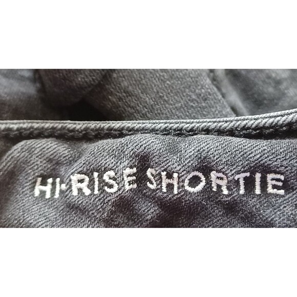 American Eagle Denim Shorts Sz 0 High Rise Shortie Distressed Thrashed Damaged - Picture 4 of 12